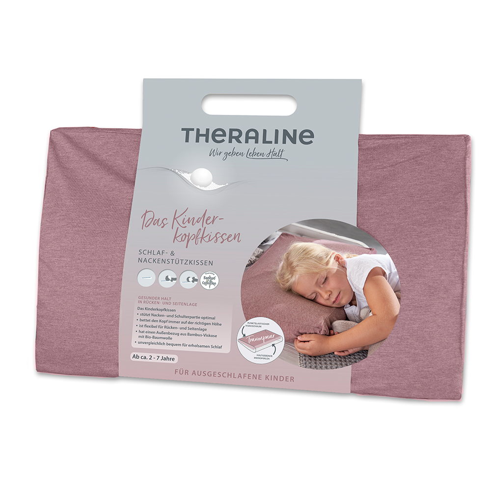 Theraline  Kinderkopfkissen inkl. Bezug 'Bamboo Collection' Melange Rosenholz - Online MY SNOWFLAKE