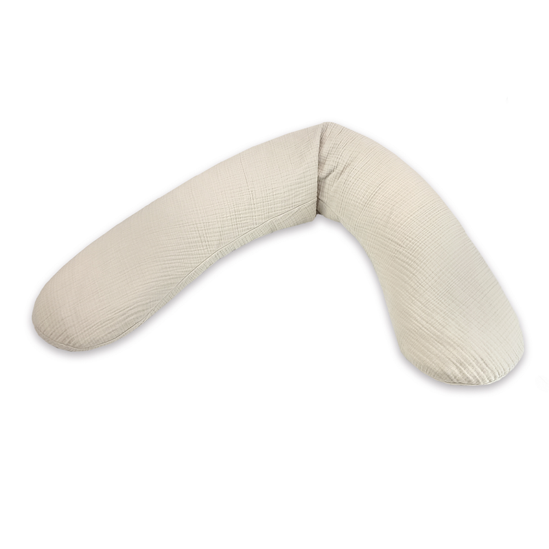 Still- und Schwangerschaftskissen in Beige aus Musselin von Theraline.