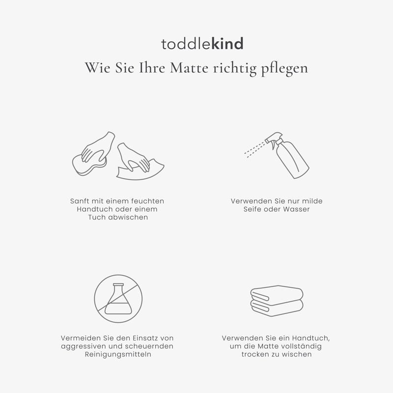 Toddlekind – Spielmatte / Puzzlematte &quot;Classic&quot; Pflegeanleitung