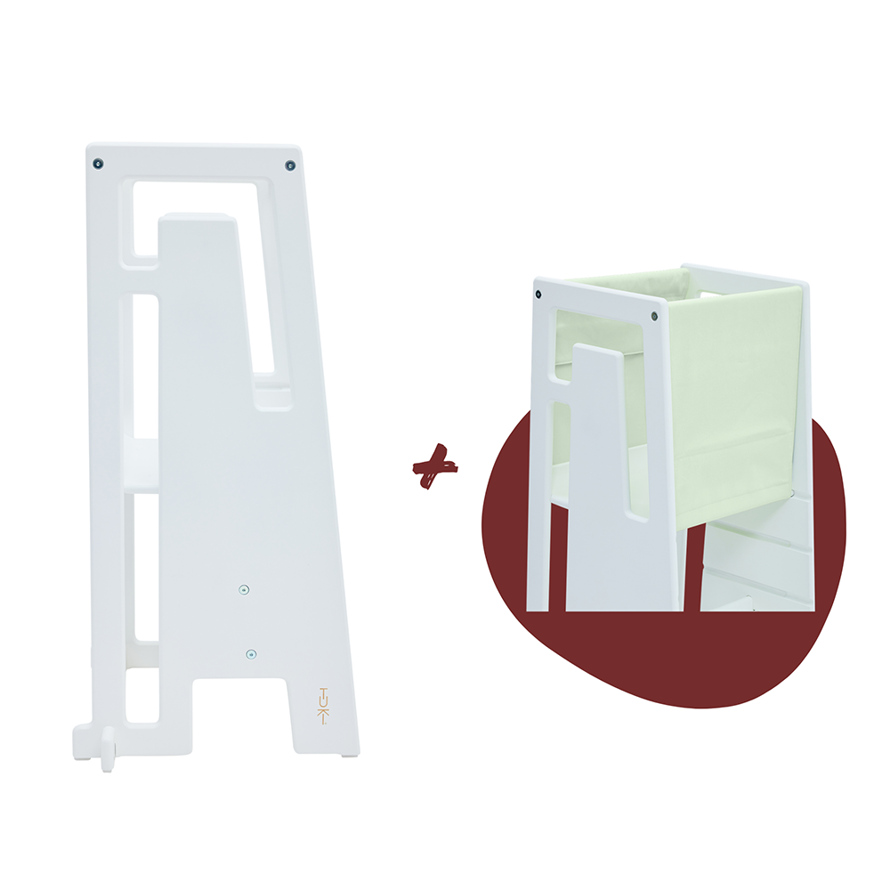 Tuki  Starterset Lernturm White + Entdeckertuch Sage