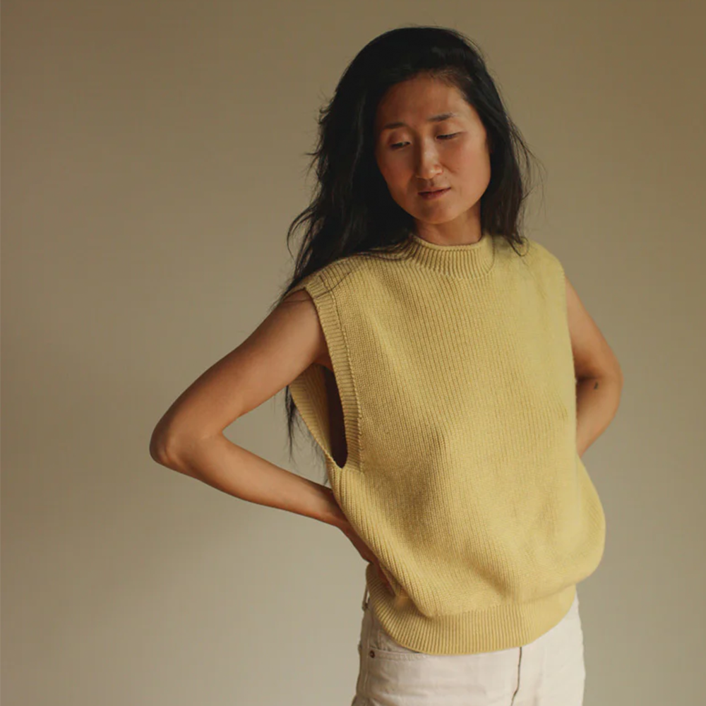 Hvid Strickweste für Erwachsene 'Helle'  Light Yellow