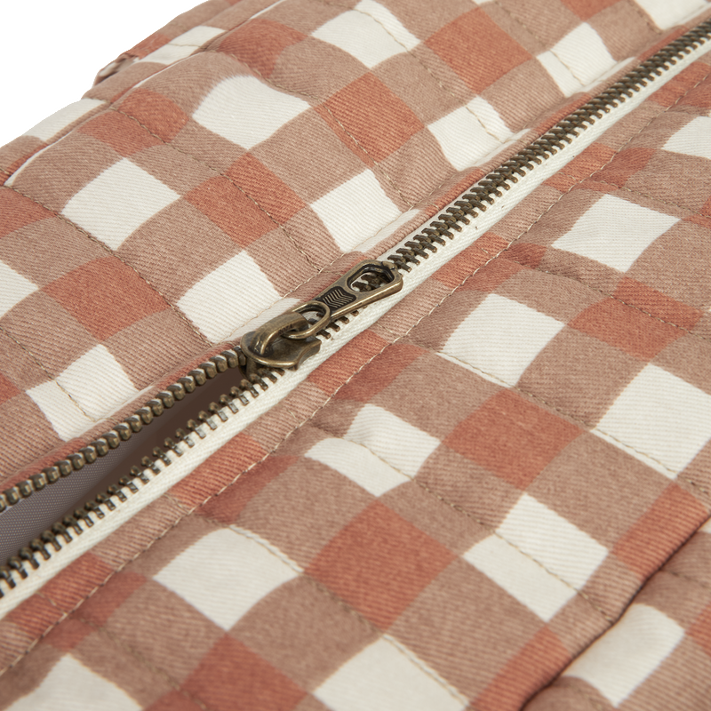 Nobodinoz  Wickeltasche mit Karabinerhaken &#39;Hyde Park&#39;  Terracotta Checks