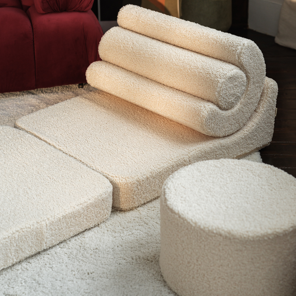 Wigiwama Aufklappbarer Kindersessel  &#39;Flipster&#39;  Cream White