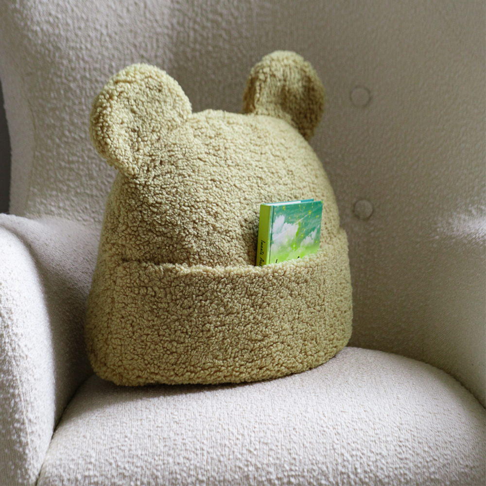Wigiwama Kissen mit Tasche &#39;Teddy&#39;  Matcha