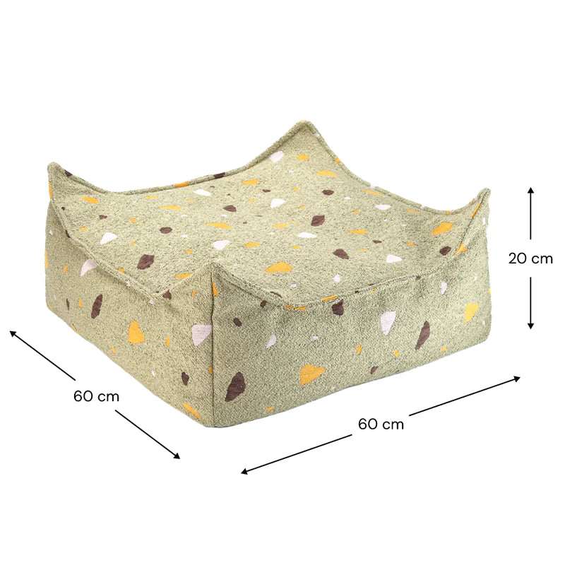 Wigiwama Square Ottoman 'Terrazzo' Moss