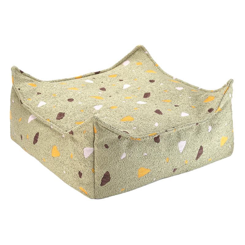 Wigiwama Square Ottoman 'Terrazzo' Moss