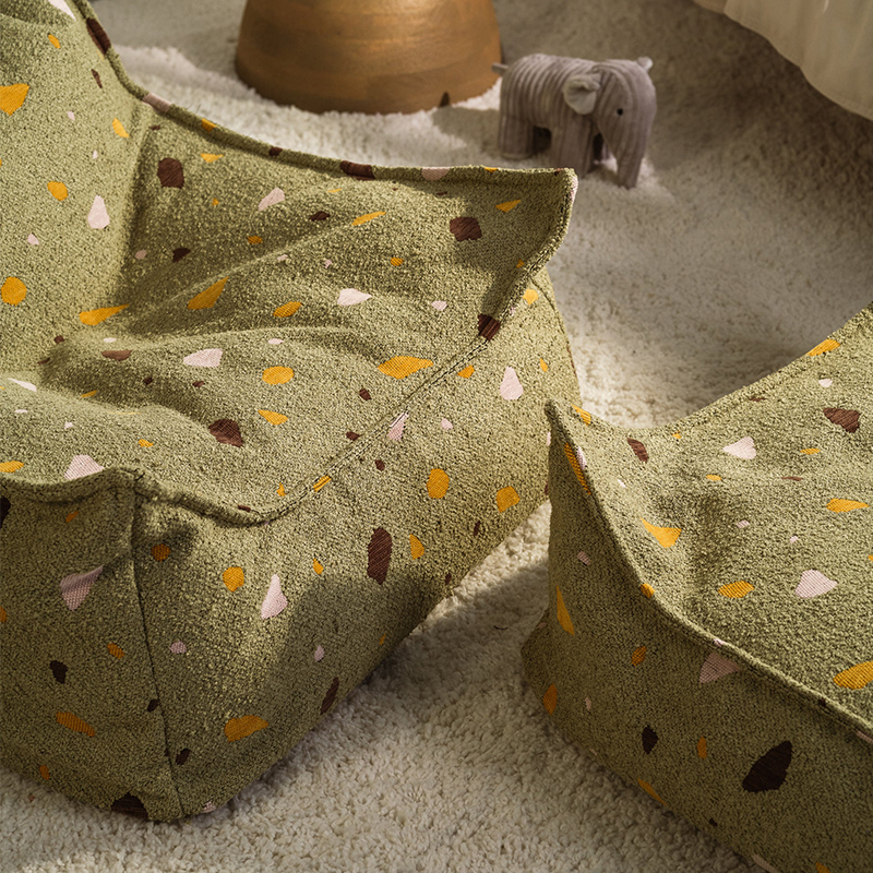 Wigiwama Square Ottoman 'Terrazzo' Moss