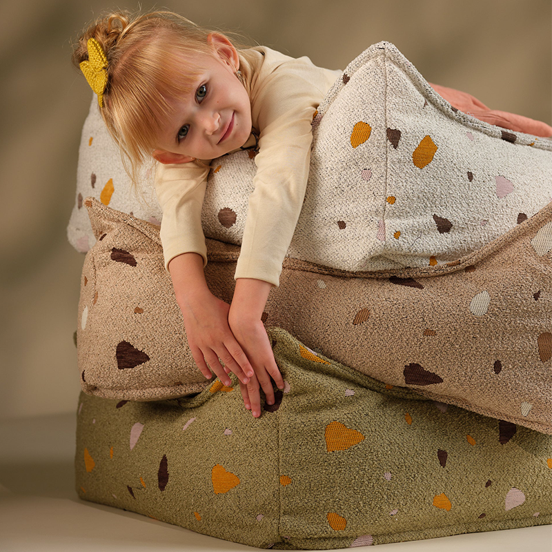 Wigiwama Square Ottoman 'Terrazzo' Moss