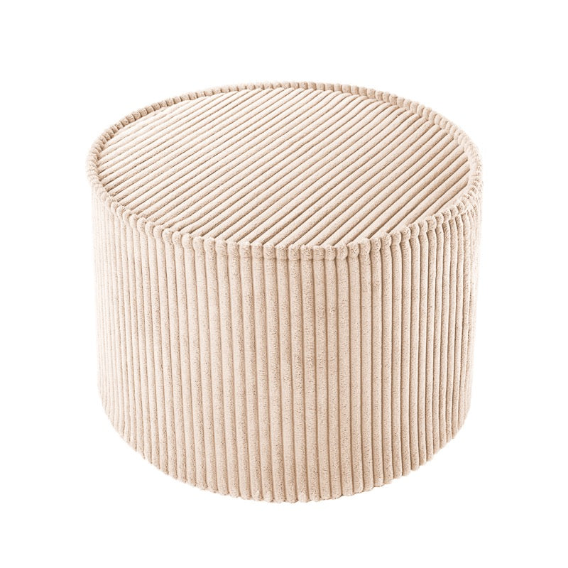 Hübscher Sitzhocker / Pouffe aus weichem Breit-Cord in einem schönen Beige-Ton