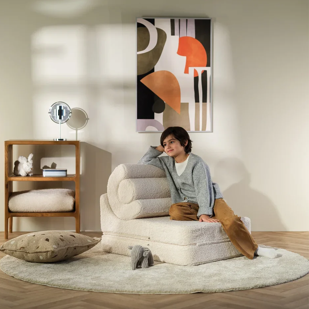 Wigiwama Aufklappbarer Kindersessel  &#39;Flipster&#39;  Cream White