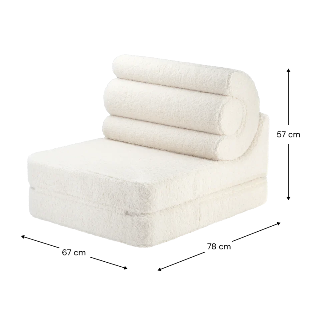 Wigiwama Aufklappbarer Kindersessel  &#39;Flipster&#39;  Cream White