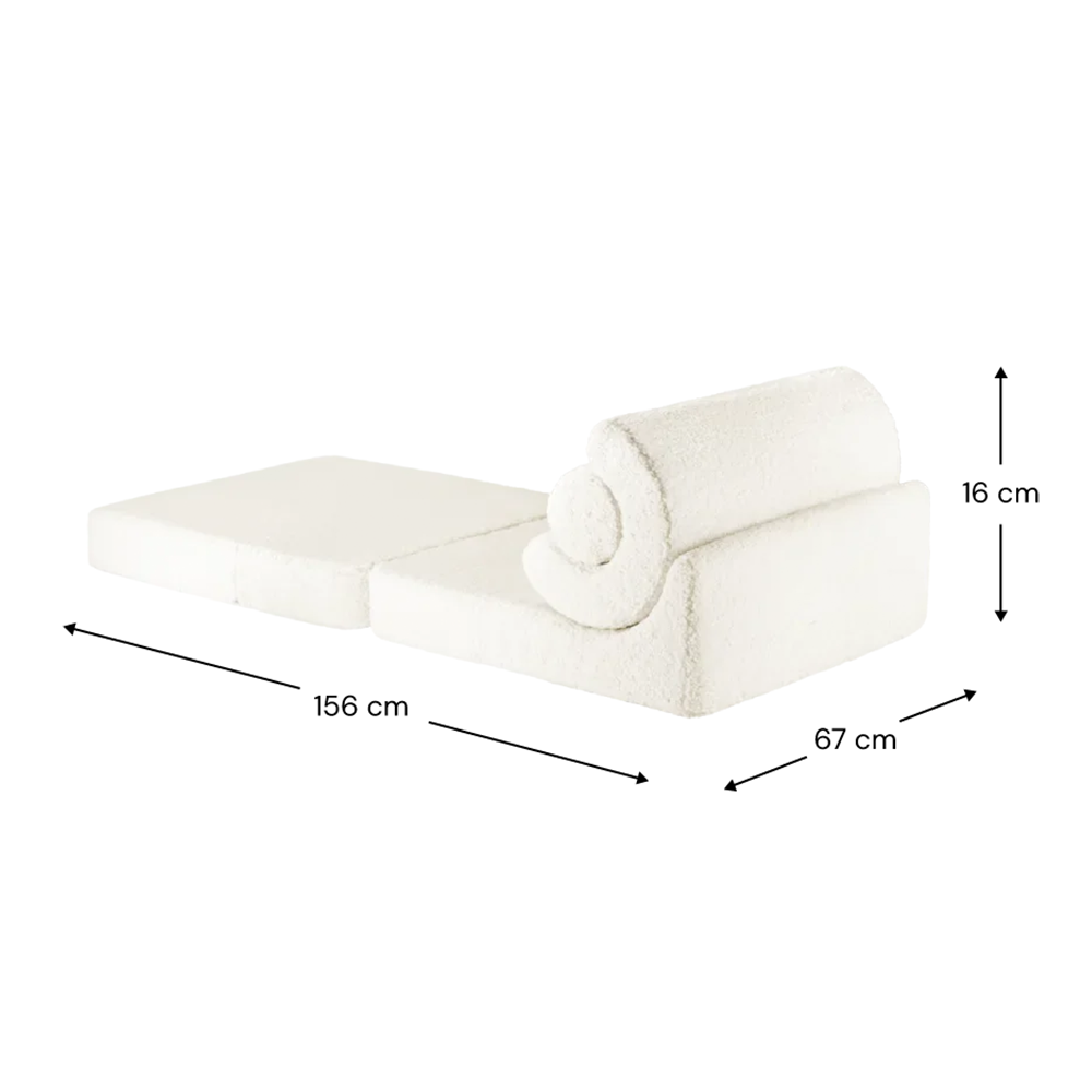 Wigiwama Aufklappbarer Kindersessel  &#39;Flipster&#39;  Cream White