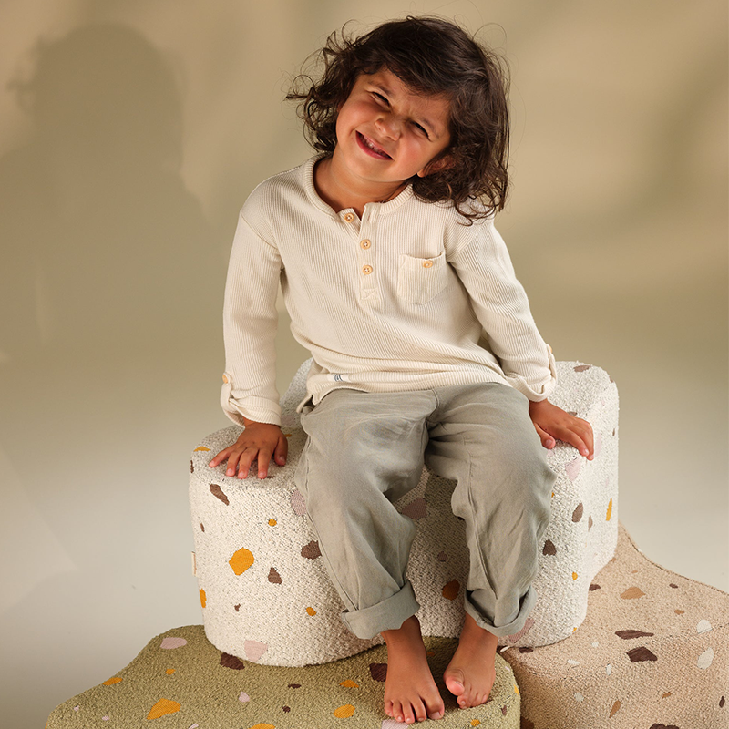 Wigiwama Pouf « Terrazzo Cloud » Marbre