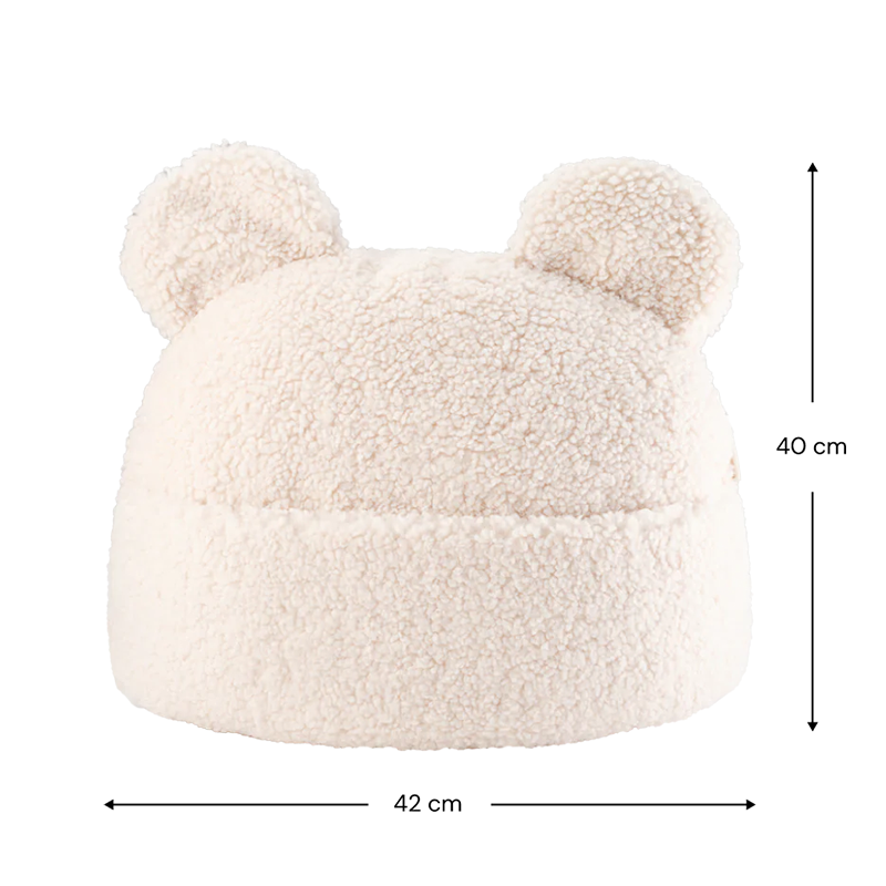Coussin Wigiwama avec poche 'Teddy' Crème Blanc