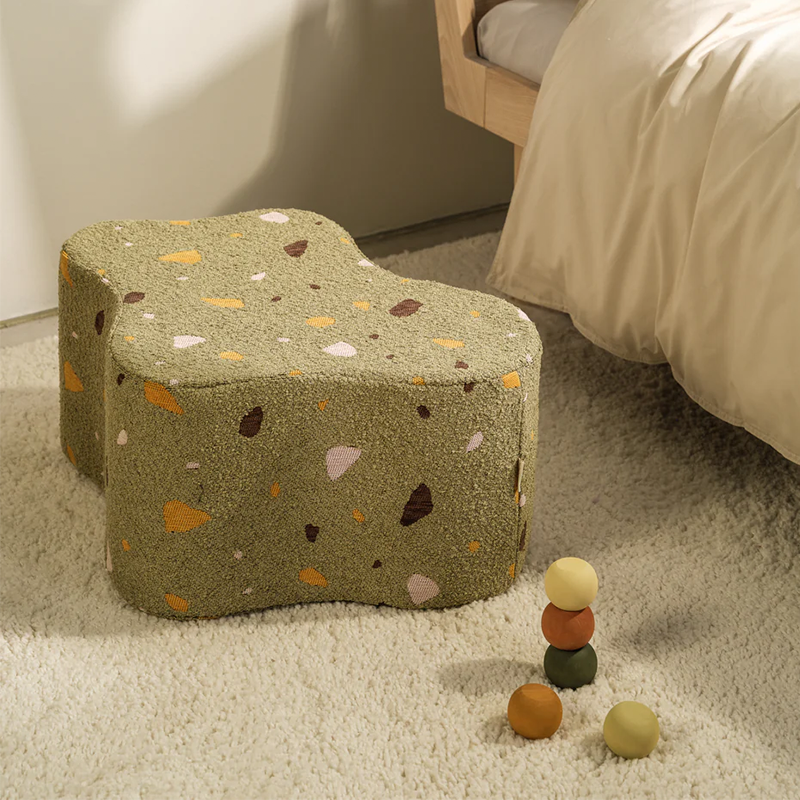 Wigiwama Pouffe 'Terrazzo Cloud' Moss