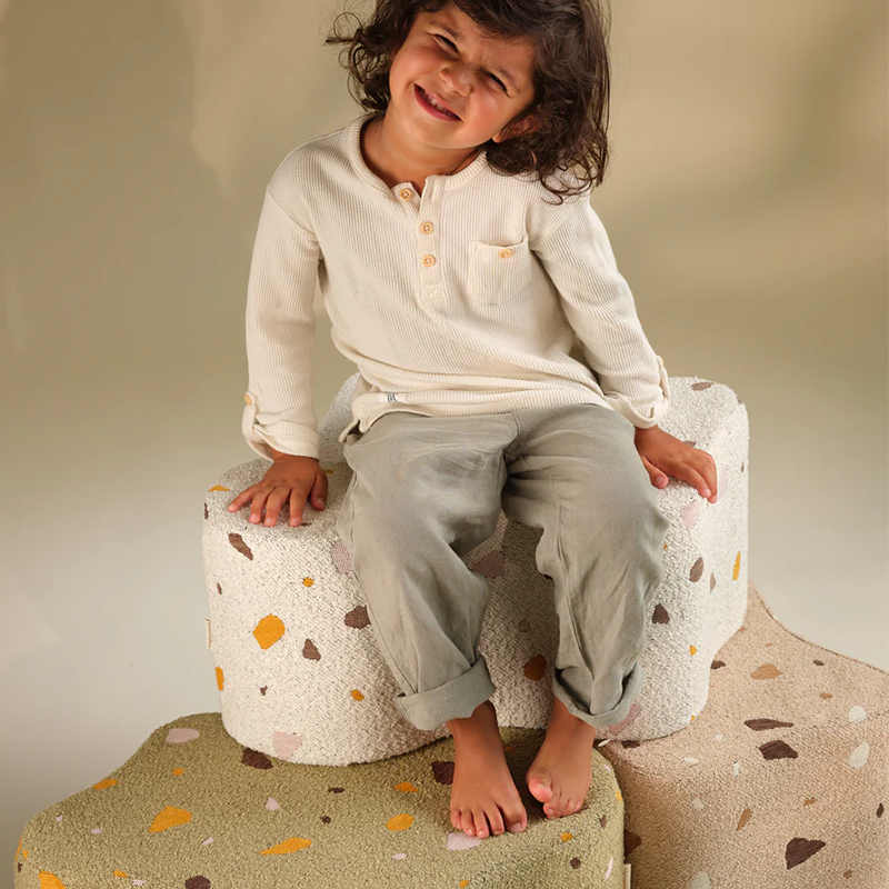 Wigiwama Pouffe 'Terrazzo Cloud' Moss