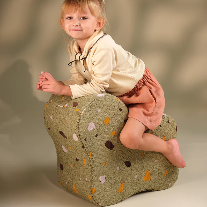 Wigiwama Pouffe 'Terrazzo Cloud' Moss