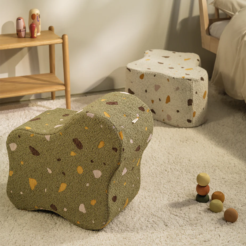Wigiwama Pouffe 'Terrazzo Cloud' Moss