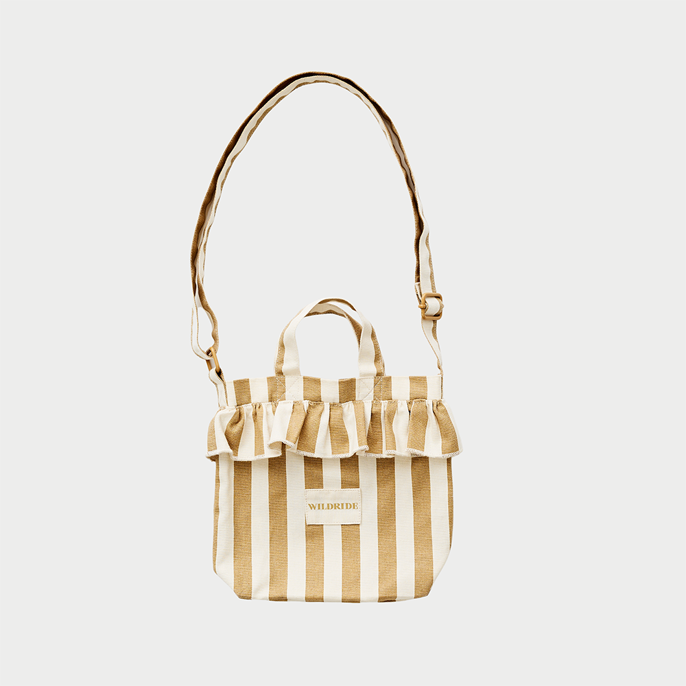 Wildride Mini Schultertasche 'Ruffle' Beige Stripe