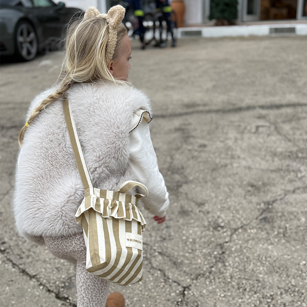 Wildride Mini Schultertasche 'Ruffle' Beige Stripe