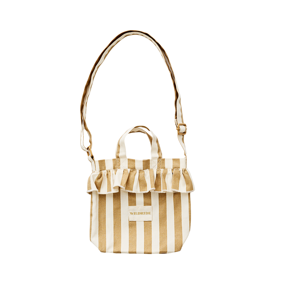 Wildride Mini Schultertasche 'Ruffle' Beige Stripe