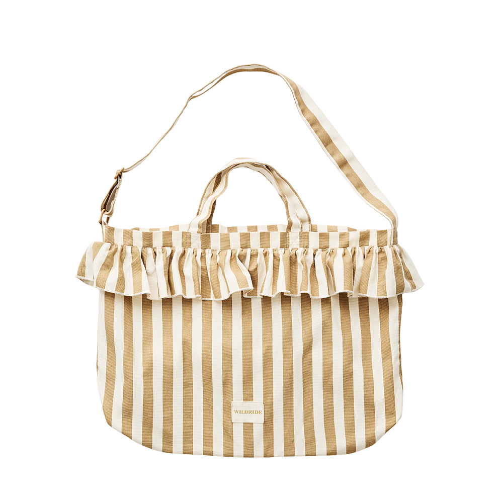 Sac à bandoulière/Mom Bag Wildride 'Ruffle' rayé beige