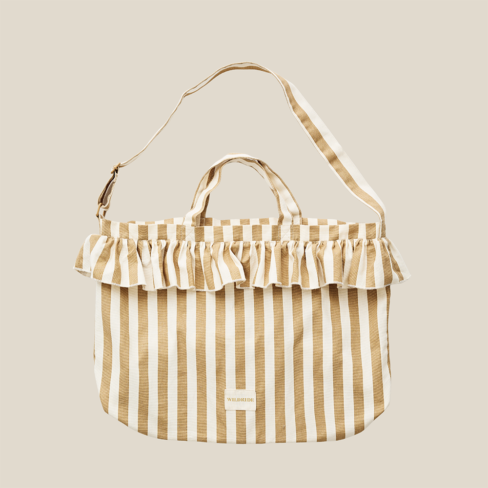 Sac à bandoulière/Mom Bag Wildride 'Ruffle' rayé beige