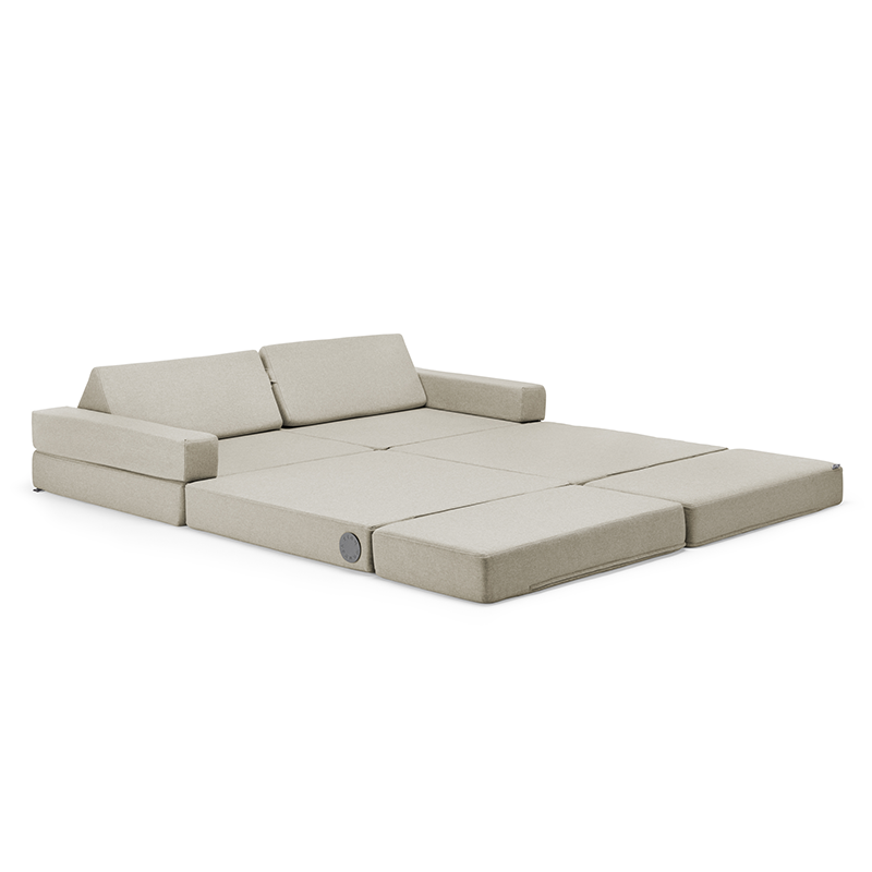 Wonderwuzz Gästebettmodul &#39;LA-LE-LU&#39; für das Spielsofa für Erwachsene in der Farbe Beigmarie.