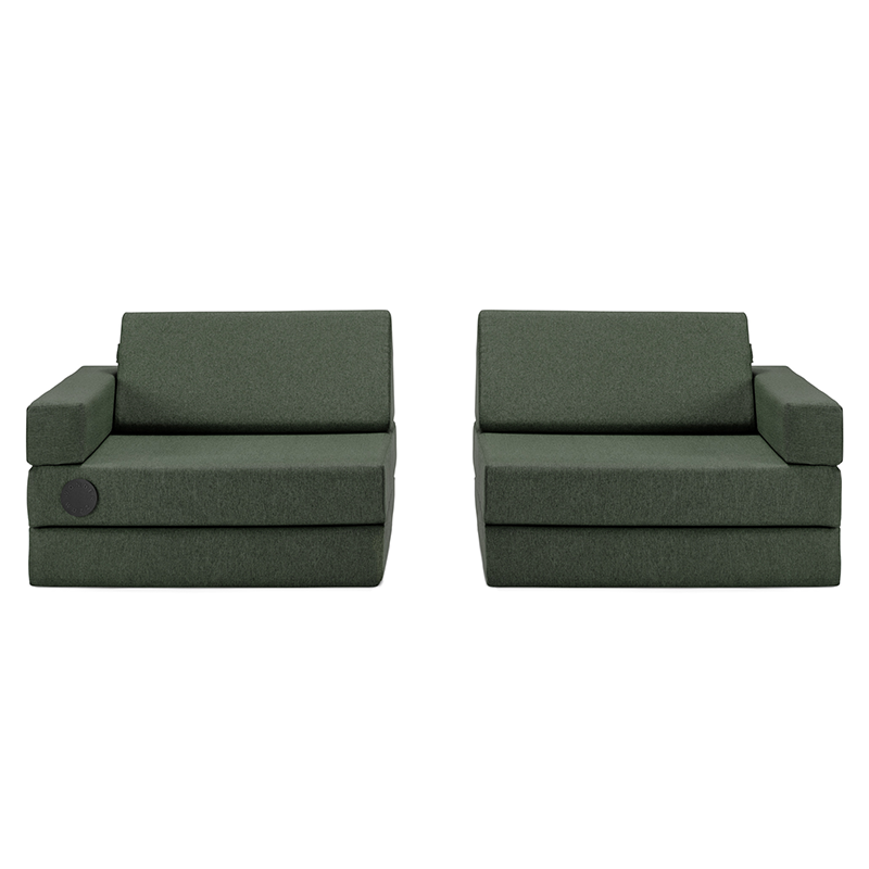 Wonderwuzz modulares Spielsofa bestehend aus 8 Teilen'OH SO SOFY' in der Farbe Grünelmonster geteilt in 2 Teilen. 