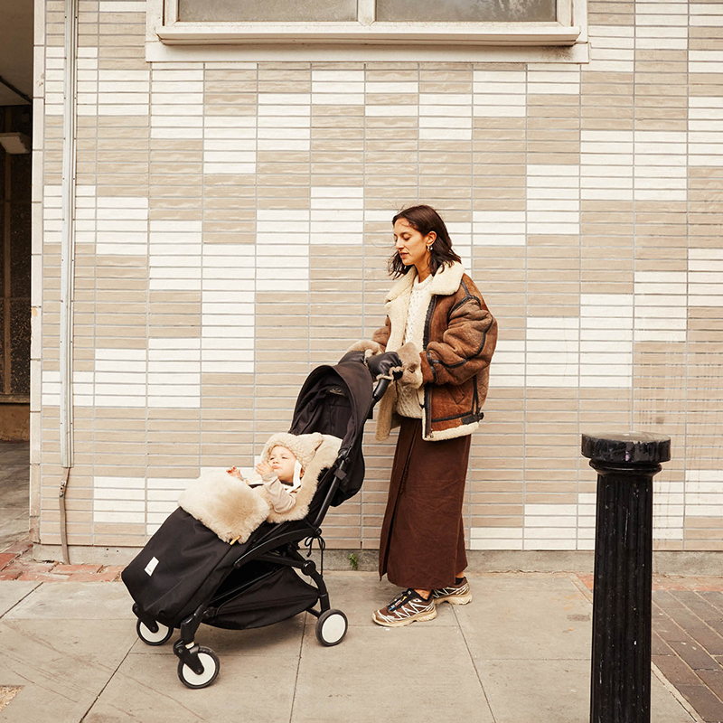 BINIBAMBA Schaffell Kinderwagen Fusssack Toast