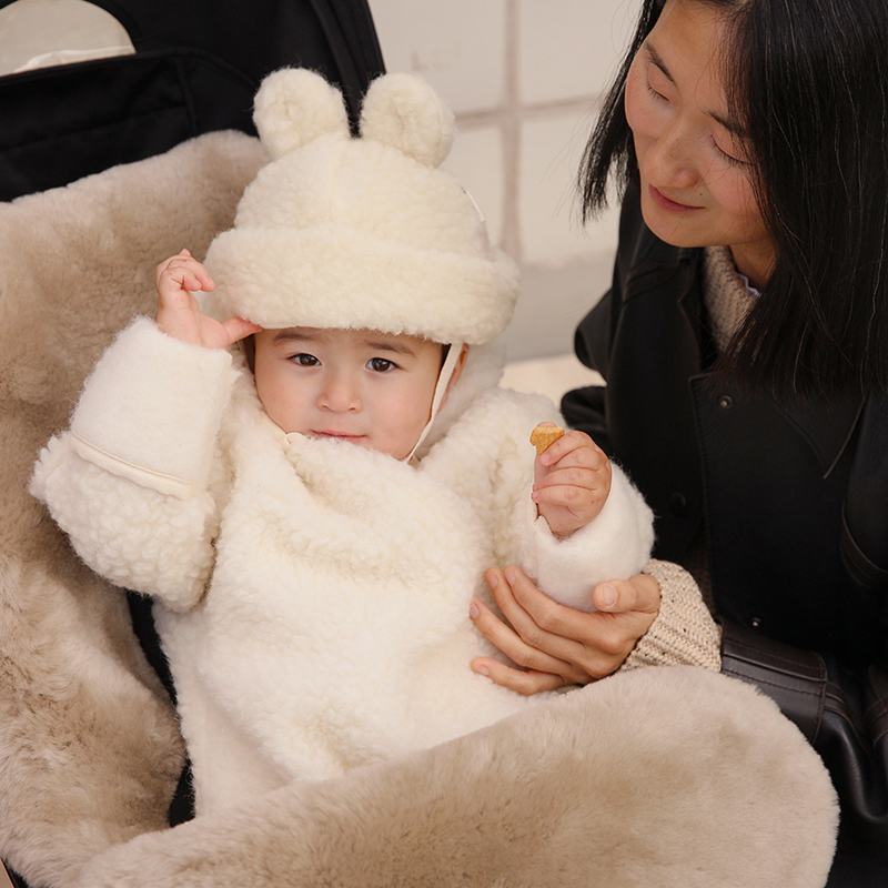 BINIBAMBA Schaffell Kinderwagen Fusssack Toast
