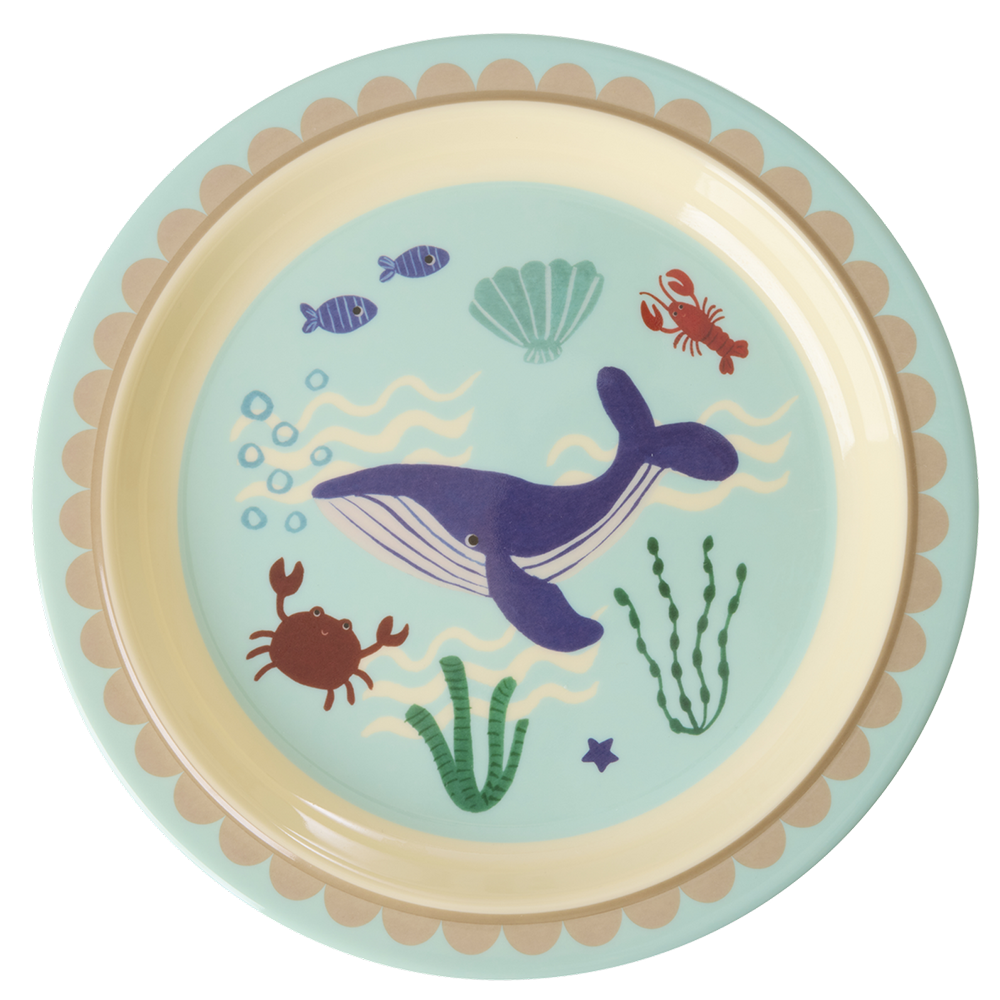 Rice  Melamin Kinderteller 'Ocean' Blue