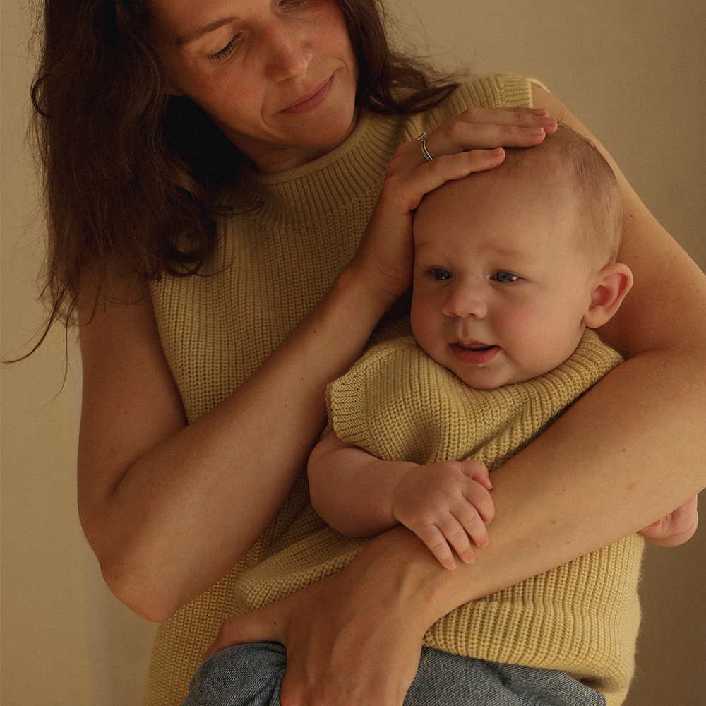 White Baby Knitted Vest 'Harvey' Light Yellow