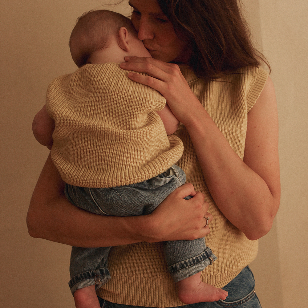 White Baby Knitted Vest 'Harvey' Light Yellow