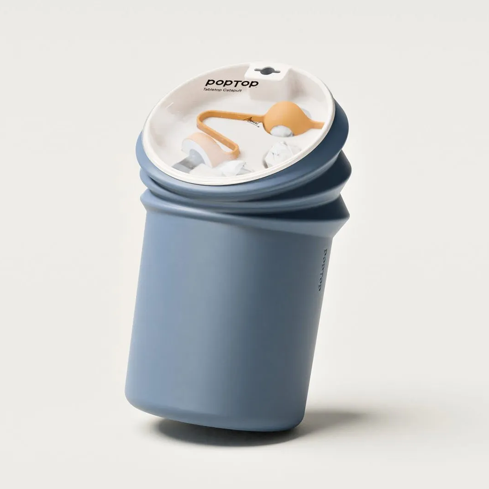 Poptop Mülleimer und Tisch-Katapult