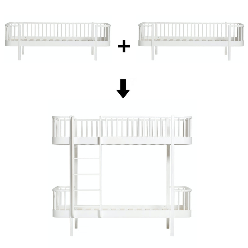 Oliver Furniture Conversion Kit Wood 2 Day Beds to Bunk Bed White