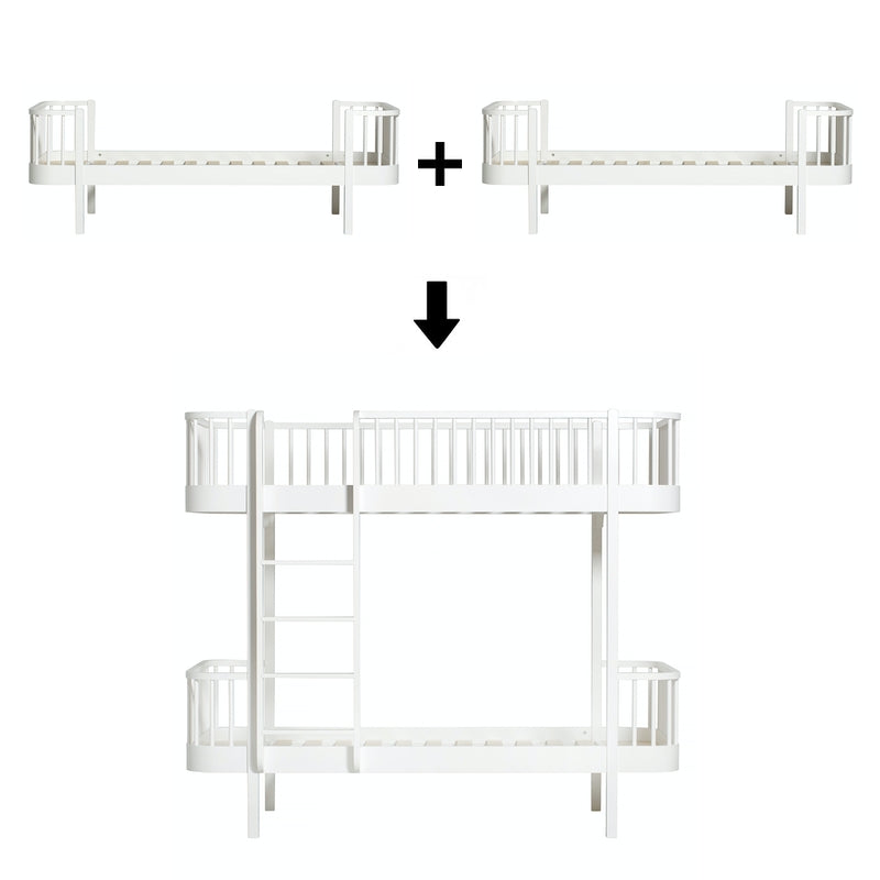 Oliver Furniture Conversion Kit Wood 2 Single Beds to Bunk Bed White