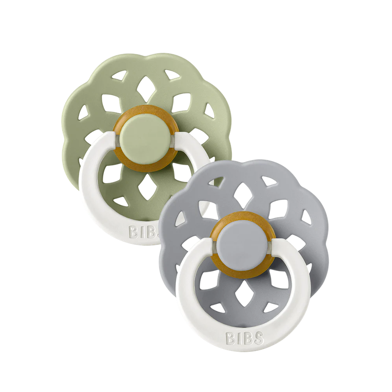 Bibs Dummies 0-6 Months 2-Pack Boheme 'Glow in the dark' Sage/Cloud