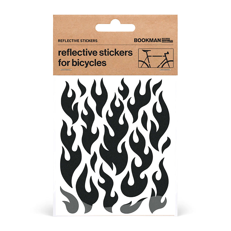 Bookman  Reflektierende Flammen Sticker  Black