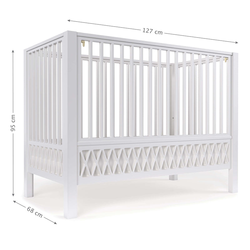 Cam Cam Copenhagen  Harlequin Babybett  White 60 x 120 cm