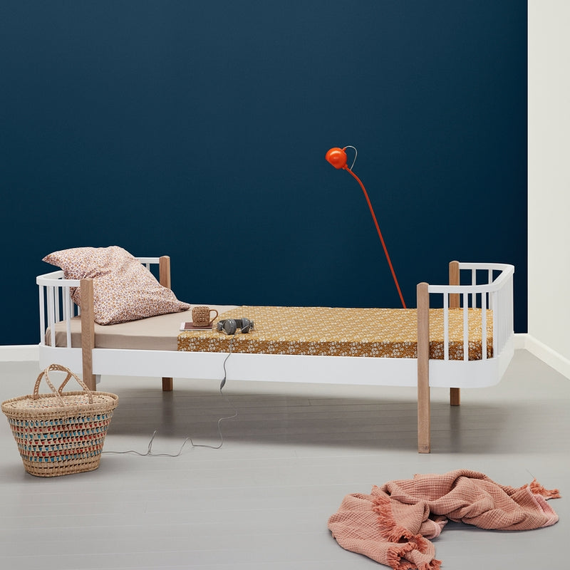 Oliver Furniture  Umbauset Wood Etagenbetten zu 1 Einzelbett und 1 Bettsofa  Weiss/Eiche