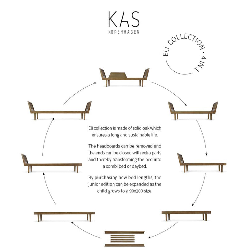 Tagesbett 90x160 aus Eichenholz von Kas Kopenhagen