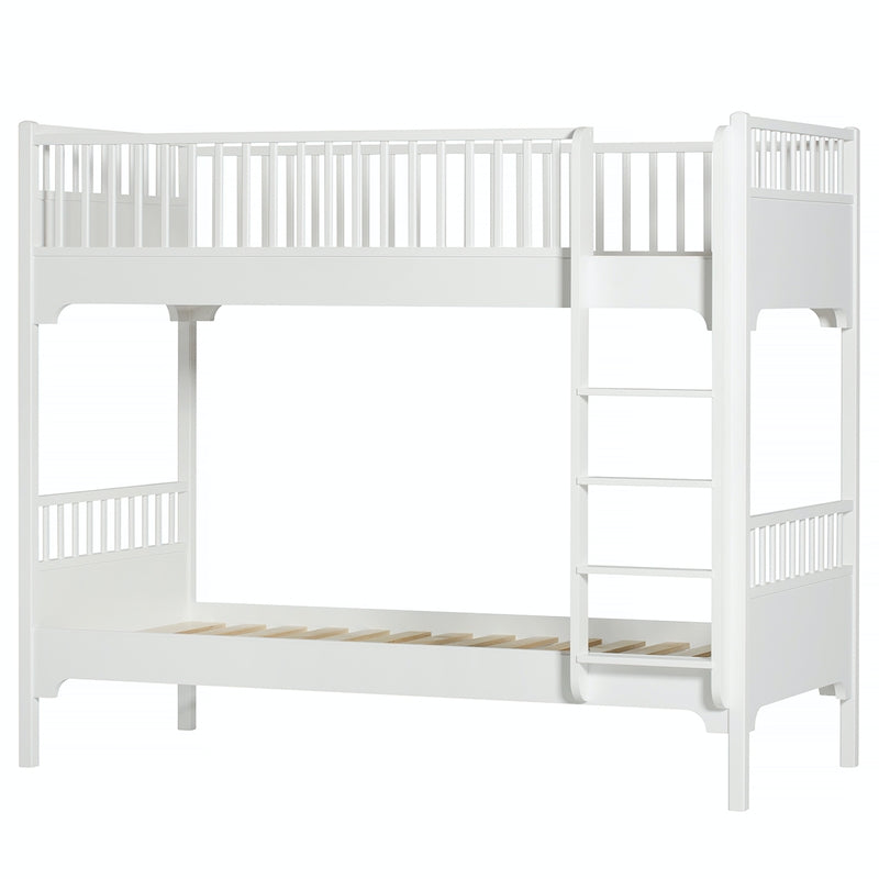 Oliver Furniture &lt;br/&gt; Umbauset Seaside &lt;br/&gt; Halbhohes Hochbett zum Etagenbett mit gerader Leiter &lt;br/&gt; Weiss