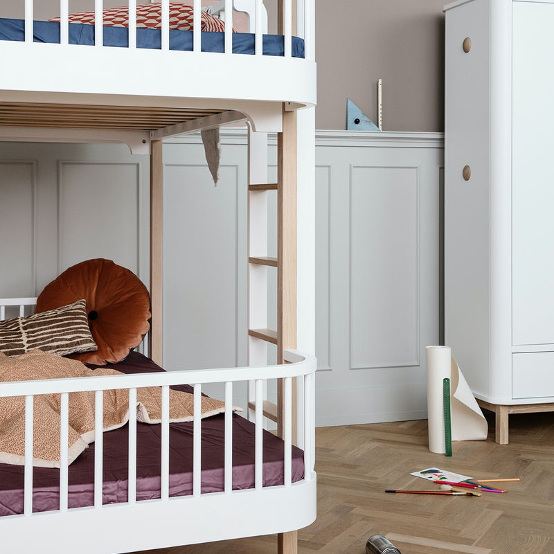 Oliver Furniture &lt;br/&gt; Umbauset Wood Einzelbett zum Etagenbett &lt;br/&gt; Weiss/Eiche