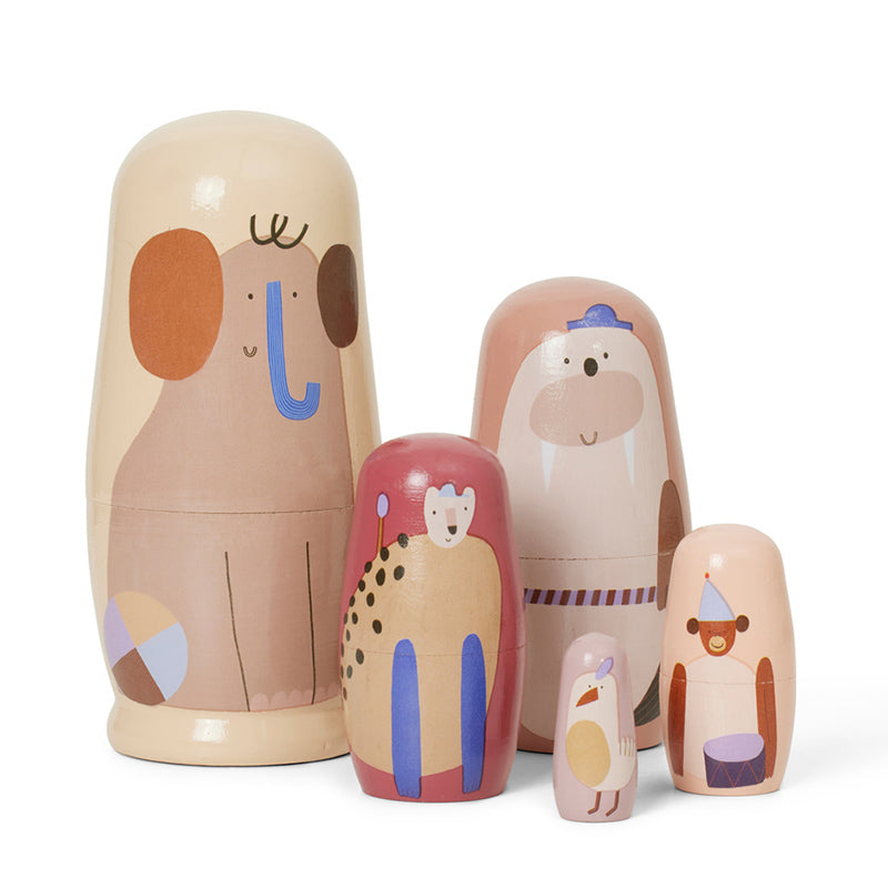 Ferm Living Matroschka Puppen aus Holz  Multi - Online MY SNOWFLAKE