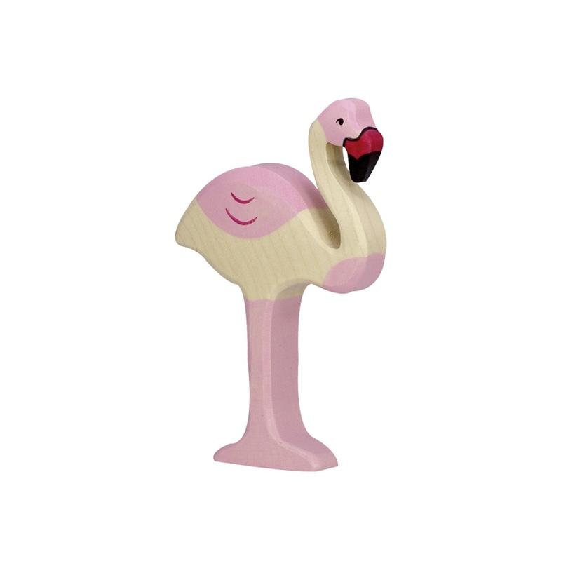 Holztiger  Flamingo Holz  Natur/Rosa