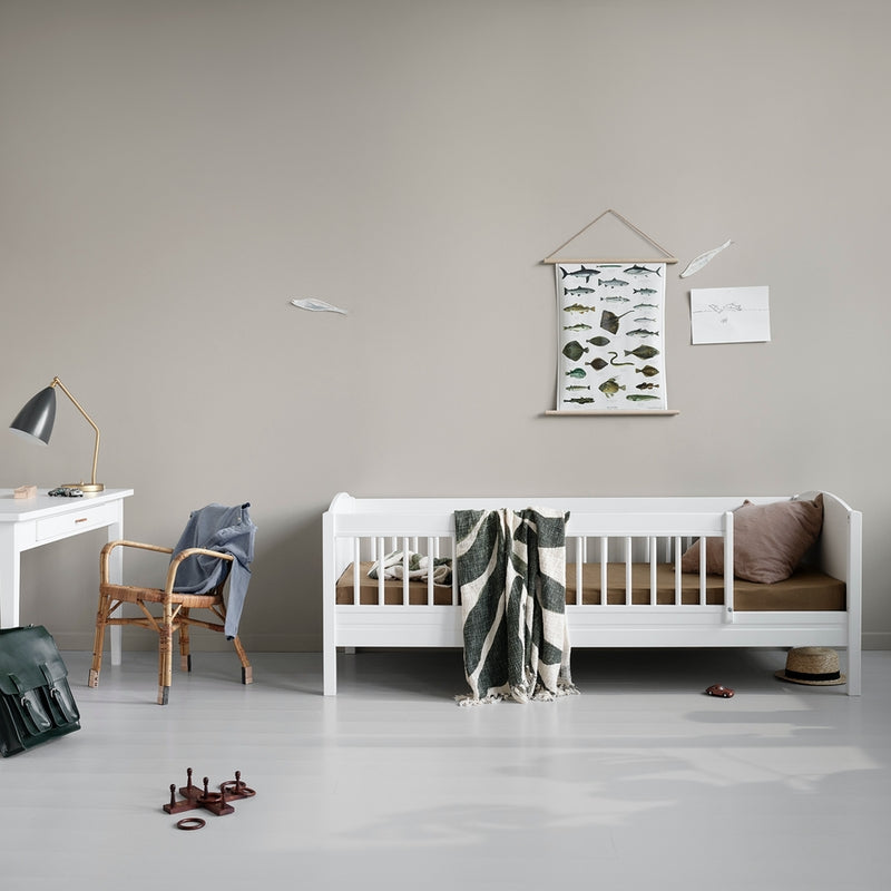 Oliver Furniture  Umbauset Seaside Lille+ halbhohen Etagenbett zu 2 Juniorbetten  Weiss