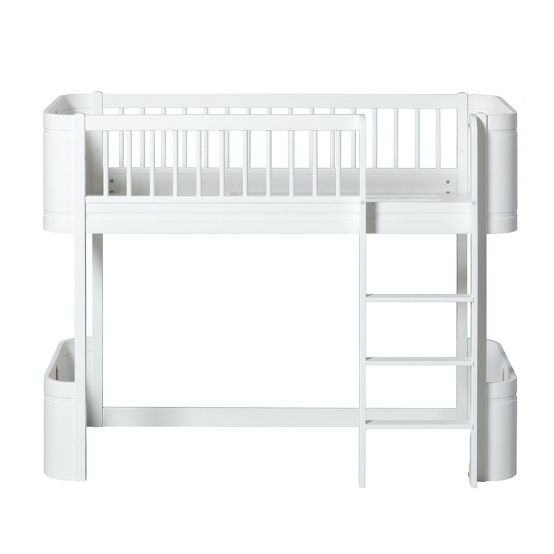 Oliver Furniture  Umbauset Wood  Mini+ Juniorbett zum halbhohen Hochbett  Weiss