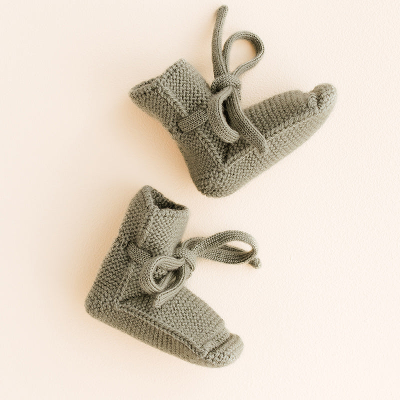 Hvid  Baby Strickschuhe Booties  Artichoke - Online MY SNOWFLAKE