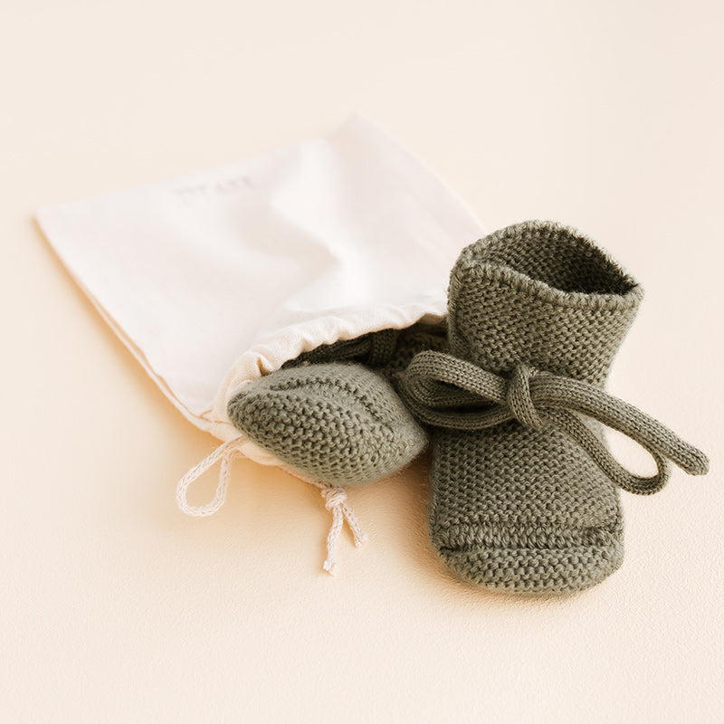 Hvid  Baby Strickschuhe Booties  Artichoke - Online MY SNOWFLAKE